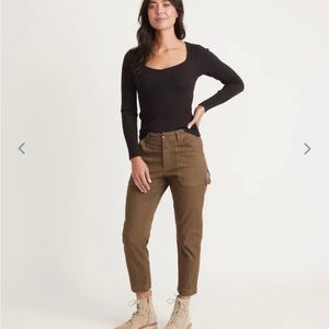 Maya Slim/Straight Utility Pant in Military Olive
